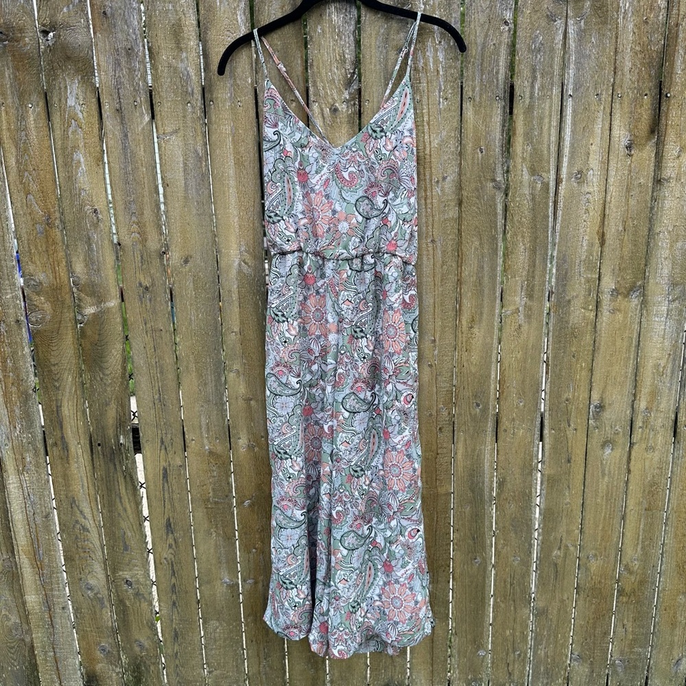 Cupcakes & Cashmere Gale Paisley Cropped Jumpsuit Sz S